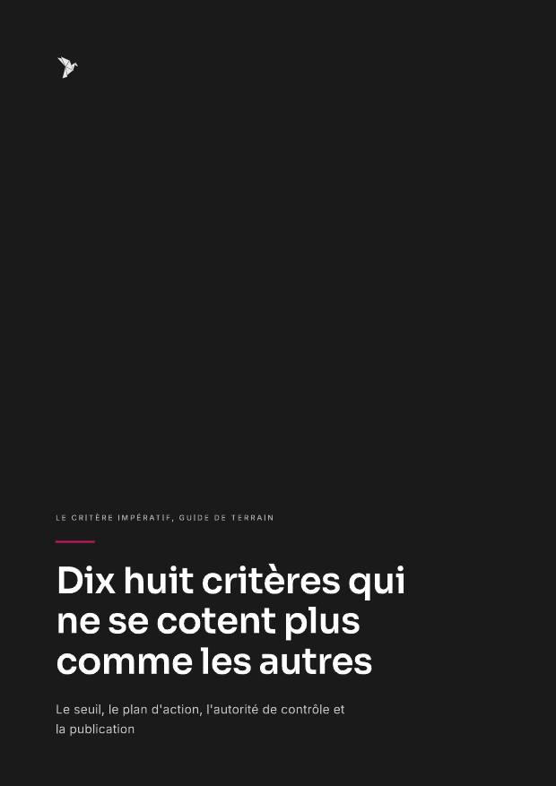Première page de « Le critère impératif, guide de terrain »