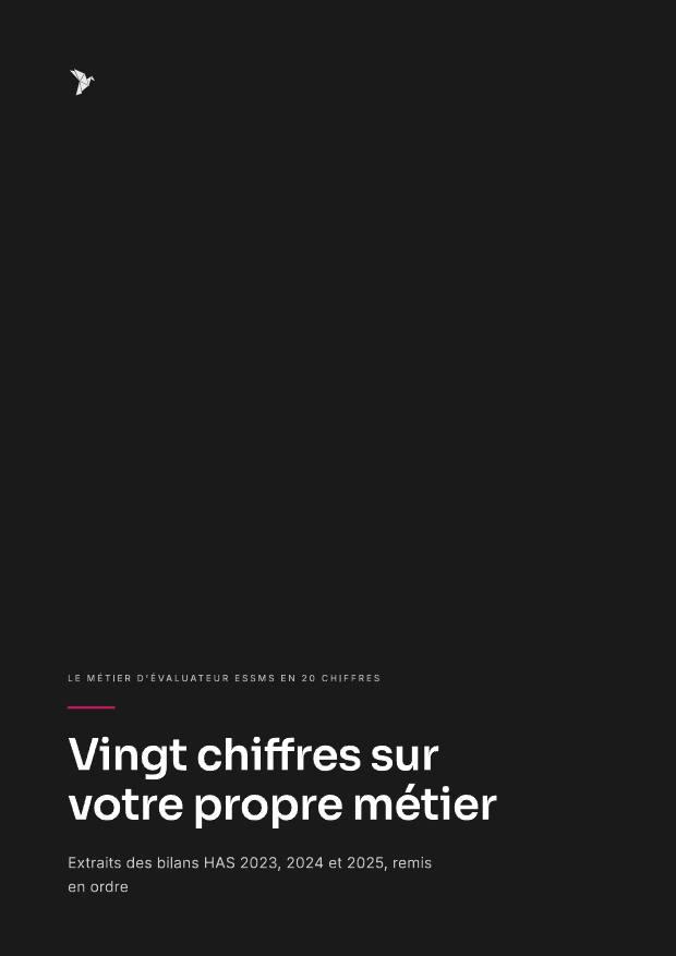 Première page de « Le métier d'évaluateur ESSMS en 20 chiffres »